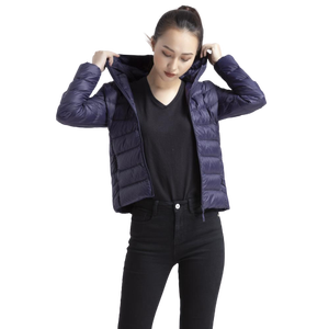 Doudoune femme en duvet de canard ultralégère, vêtement d'extérieur pliable, motif plumes, pour l'hiver - Product Image 3