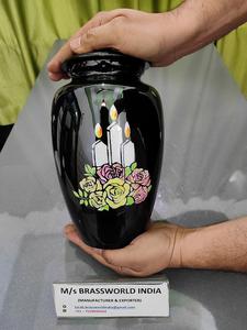 Escaleras pintadas a mano de aluminio para el cielo Urna de cremación para adultos Brassworld India Suministros funerarios - Product Image 6