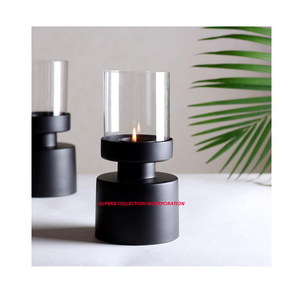 Bougeoir ouragan fait main de luxe noir et design moderne en gros et fournisseurs Top vente et haute qualité - Product Image 1