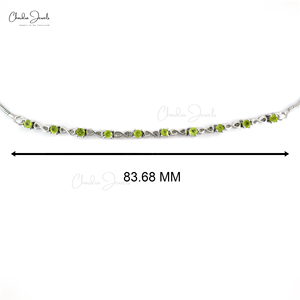 Stylish <b>Infinity</b> Design 0.7Ct Peridot Gemstone Tennis <b>Bracelet</b> 925 Sterling Silver Fashion Jewelry Drawstring <b>Bracelet</b> Wholesale - Product Image 3
