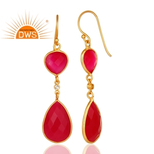 Pendiente colgante de piedras preciosas de Calcedonia Rosa Natural de plata de ley de nuevo diseñador, joyería para mujer, regalo para ella - Product Image 3