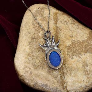 Fabriqué à la main en argent Sterling 925 classique certifié Designer pendentif collier de haute qualité plaqué rhodium bijoux fins Lapis - Product Image 4