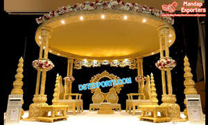 Maharani boda pilares gemelos Mandap boda madera tallada Maharani Mandap tradicional boda hindú madera Twin Mandap Reino Unido - Product Image 2