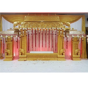Escenario de Boda Tamil Hindú Manavarai, Mandap de Madera Premium para Bodas Tamil, Decoración de Boda Tamil Manavarai, EE. UU. - Product Image 1