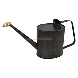 镀锌黑色成品金属铁喷壶椭圆形喷壶，带金色淋浴喷头金属
