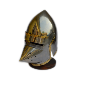 Chất lượng tốt màu đen hoàn thiện thiết kế chiến binh Armor với hoàn toàn sắt kim loại thiết kế bằng gỗ đứng Mũ bảo hiểm Armor - Product Image 2