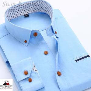 <span class=keywords><strong>Camicia</strong></span> da <span class=keywords><strong>Uomo</strong></span> Personalizzata Stile Inglese con Colletto Rialzato, 100% Cotone Satinato, Anti-Pilling, Ecologica, Maniche Lunghe - Product Image 1