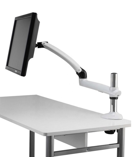 Aluminum Monitor Stand Mount for 32-Inch Single Monitor with 90 Tilt Pan Rotate (180 Pan/360 Rotate) VESA Compatible Stock