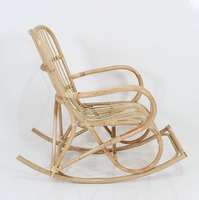 Fauteuil à bascule moderne Relax en rotin/osier naturel avec housse amovible pour salon et salle à manger - Mobilier de maison