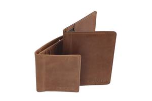 Best Selling YWCE Men's Genuine <b>Leather</b> Waterproof Brown Wallet Spacious Portable Pouch Fashionable Closure Daily Carry Business - Product Image 6