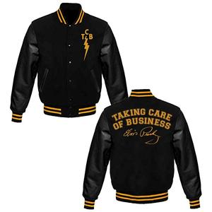 Blouson Bomber Varsity de Baseball Girona Personnalisé en Gros, Broderie sur Mesure, Laine Noire, Cuir, Imperméable - Product Image 2