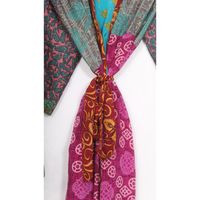 Robe Kimono Vintage d'Été en Soie à Motifs Floraux Taille Unique Robe de Maternité Peignoir Tenue de Plage Maillot de Bain en Sari Indien Recyclé Col en V avec Cordon de Serrage