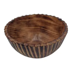 Wholesaler And Supplier Of Wooden Salad Bowl High Quality Handmade Soup Bowl Best Selling tabletop New Wooden Serving Bowl