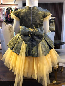 Vestido de bebé floral de lana formal para niños de último diseño con decoraciones de mariposas y flores estilo vestido de fiesta bolso de lujo - Product Image 2