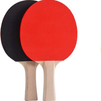 Ensemble de 2 raquettes de tennis de table en bois de peuplier HRM avec balles, design et taille personnalisables, poignée droite, mise au point sur le centre
