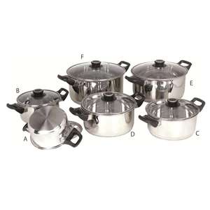 Classic Eco-Friendly Stainless Steel <b>Cookware</b> <b>Set</b> Tempered Glass Lids 100pcs Silver Metal Customizable Logo 16/18/20/22/24cm - Product Image 4