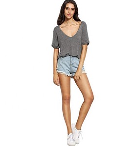 New arrival <b>top</b> quality women's blank cotton Summer Short Sleeve Loose Casual T-Shirt - Product Image 5