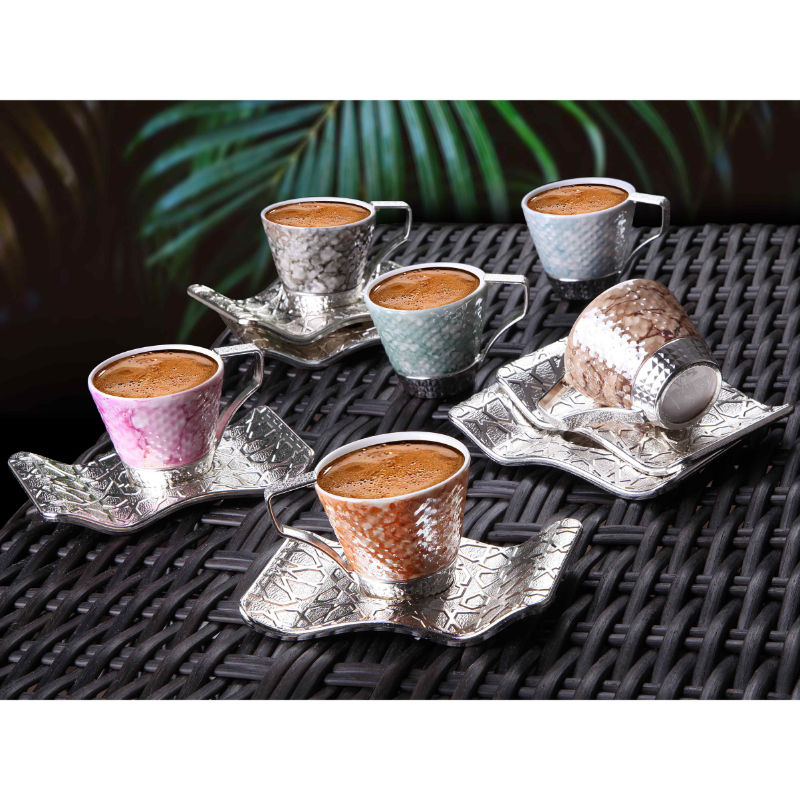 Silver with Multi-Color Seramic