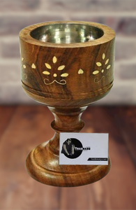 Tradnary-Quemador de incienso de madera Mukhbar, conjunto de quemador de cono de hojalata con diseño de hojas de latón para casa, oficina y Hotel - Product Image 5