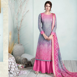 Diseño bordado piedra trabajo indio niñas listo desgaste temporada fiesta desgaste algodón seda rayón tela viscosa estilo Bollywood - Product Image 1