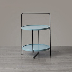 Round Portable Dual <b>Storage</b> <b>Side</b> <b>Table</b> Modern Luxury Metal of Type <b>Table</b> Usage Office Home Room Restaurant Round Made in India - Product Image 4