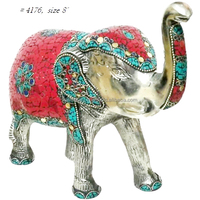 Patung Sapi dan Anak Sapi dari Aluminium dengan Ukiran Batu yang Rumit, Kalavastu, Seni Rakyat India, Dekorasi Interior Religius, Hadiah, Kerajinan Logam