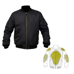 AA Rated Latest style kevlar lining motorbike black bomber jackets for boys, Prime Protection