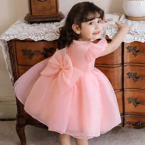 MQATZ yeni yürümeye başlayan çocuklar prenses balo elbise bebek kız doğum günü düğün elbisesi pembe çiçek kız elbisesi