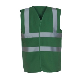 Logo personnalisable vert gilet réfléchissant de sécurité haute visibilité imperméable à l'eau sans manches veste avec bande réfléchissante - Product Image 1