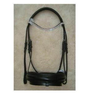 Bride de dressage Adams-Tack avec nezlier rembourré extra large, cuir de qualité supérieure, confortable, taille personnalisable, logo, anti-frottement - Product Image 3