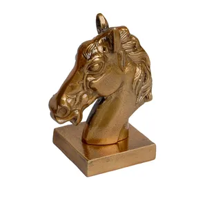 Vintage Decorative Metal Statues horse head with brass antique customized table metal sculpture wholesale