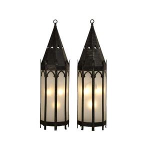 โคมไฟเทียนเคลือบผงสีดำโคมไฟแก้วโลหะสำหรับตกแต่งงานเลี้ยงคริสต์มาสหรืองานแต่งงาน - Product Image 1