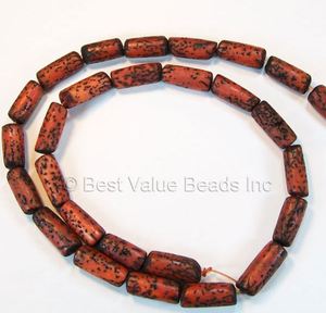 Tube 7x17mm Salwag Rich Brown 16inch Strand Length Round Shape for Necklace Making - Product Image 1