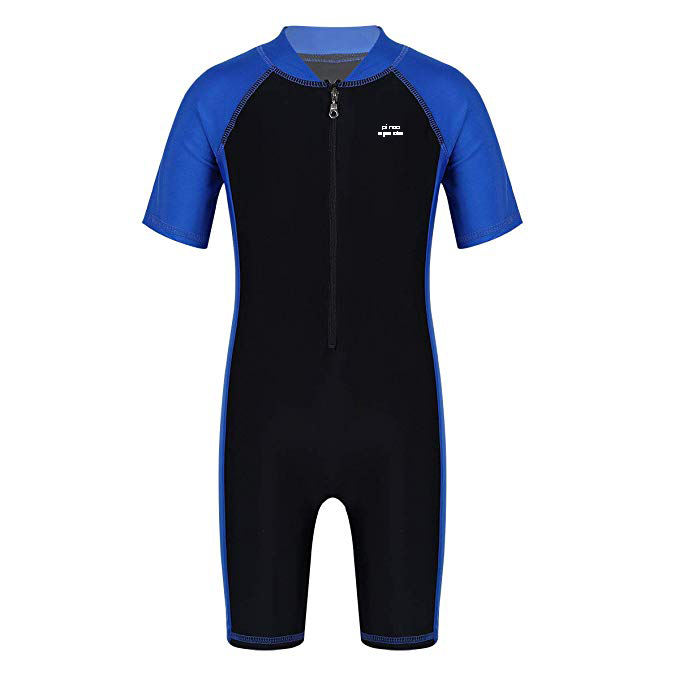 Short Sleeve Mens Unitard Swimsuit Short Sleeve Zippered