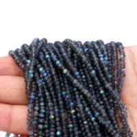 Perles de pierres précieuses de qualité supérieure, labradorite grise bleue feu, facettées, rondes, 3 mm-4 mm, pour la fabrication de bijoux, fournisseur tiers