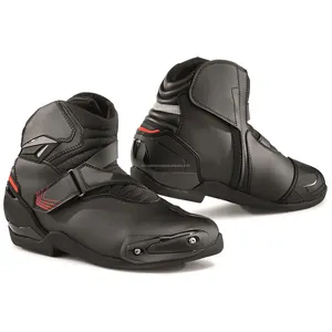 Venta al por mayor zapatos de carreras de motos de cuero de los hombres Speed Biker botas de moto hechas en Pakistán