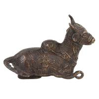 Sculpture de seigneur Nandi en laiton doré indien fait à la main, Statue, décoration de la maison, articles cadeaux SNP-908