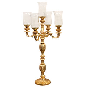 Gold Candelabra 5 Arms for Wedding Centerpieces Hot Selling Handmade <b>Candlestick</b> Holder 5 Candle for Lighting Decoration - Product Image 6