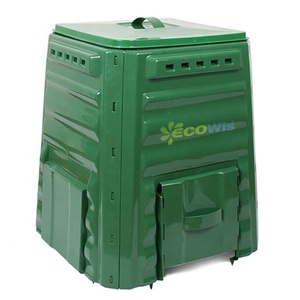 220L Plastic Compost Bin,Garden Composting Bin Made from Plastic with Aerating Outdoor Compost Box