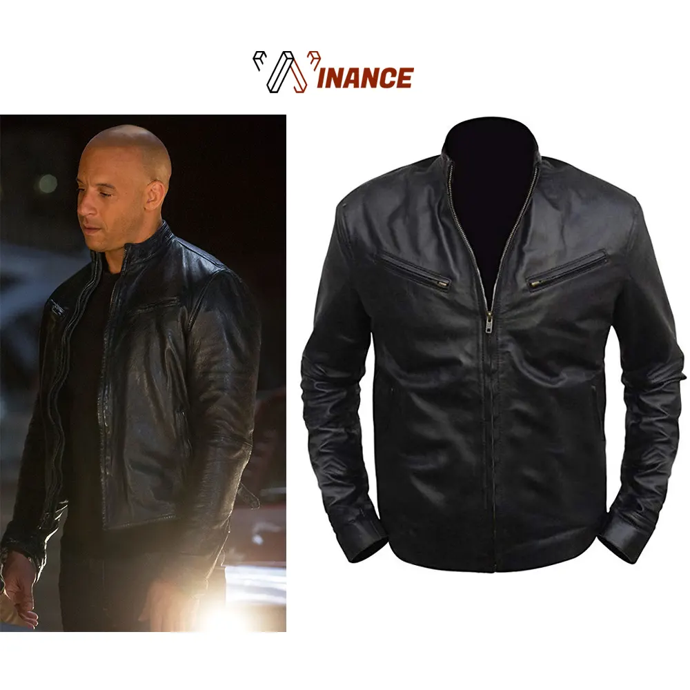 Mens Fast & Furious 6 Vin Diesel Dominic Toretto Dom Black Real Leather Jacket、カスタムメンズレザーファッションジャケット