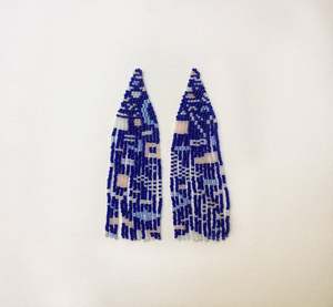 Handwoven Seed Bead Earrings Every Bead is Hand-Picked and <b>Threaded</b> They Are 100% Handmade With Fish Hook - Product Image 2