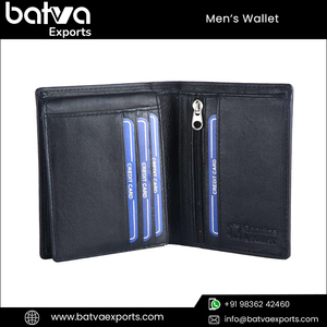 Haute qualité hommes Vintage portefeuille à deux volets élégant en cuir véritable Long court pli très demandé ouvert RFID bloquant le coton - Product Image 3