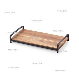 Bandeja para servir chocolates de hierro y madera, tamaño personalizado, forma rectangular, bandeja para servir alimentos para bodas y fiestas. - Product Image 1