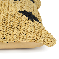 Housse de coussin géométrique en crochet de raphia fait main de haute qualité, écologique, pour salon, bureau, hôpital et chambre à coucher