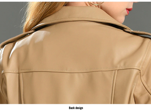 Chaqueta de cuero de vaca 100% de calidad superior para mujer Estilo 2021 con cremallera fácil Abrigo de cuero puro original - Product Image 6