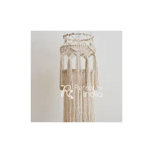 High Quality Handcrafted Home Decore Cotton Cord Material Macrame Lampshade Supplier India