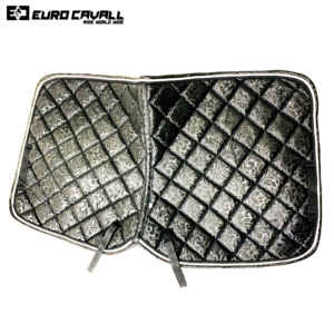 2022 Best Design Dressage Saddle Pad Black Artificial Leather Horse Pads para Full Horse - Product Image 5