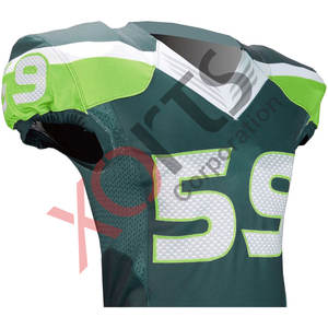 Camiseta de fútbol americano sublimada de camuflaje personalizada, agujeros de malla transpirable, aparejos de sarga de talla grande bordados, nombre y números del equipo - Product Image 5