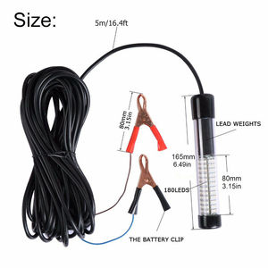 <span class=keywords><strong>Luce</strong></span> Subacquea LED per Pesca 5m 16.4ft 12V - 24V 10.8W 0.9A <span class=keywords><strong>Bianca</strong></span> Verde Lampada Attrattiva per Pesci - Product Image 3