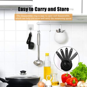 Tazas medidoras de acero inoxidable con revestimiento negro perfectas para cocinar de Grado Superior duradero y herramienta de cocina Juego de calidad superior de 8 piezas - Product Image 5
